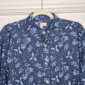 Boden Cutaway Collar Tropical Floral Linen‎ Mens Shirt Sz M M0797